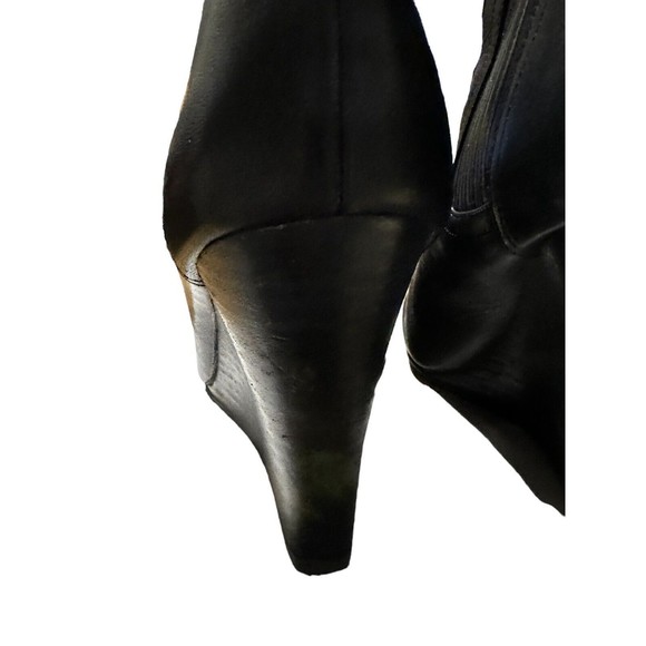Sam Edelman Women Chelsea Boots Black Leather Pull On Size 7 Medium Wedge Heel - Picture 11 of 16